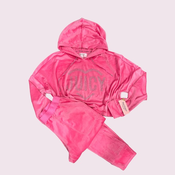NWT Juicy Couture Forever Pink Jogger Pajama Hoodie Set - Picture 2 of 7